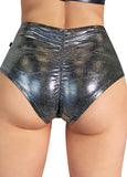 Cleo The Hurricane Hot Pants Metallic Pin-up High Waisted Hot Pants