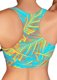 Cleo the Hurricane Tops Orange Palms Twist Top