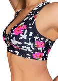 Cleo the Hurricane Tops Pink Hibiscus Twist Top