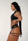 Creatures of XIX Tops Dopamine Garter Top-Black