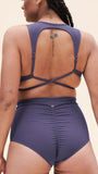 Lunalae Shorts High Waist Basic Short Ribbed- Twilight