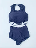 Lunalae Shorts High Waist Basic Short Ribbed- Twilight