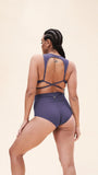Lunalae Shorts High Waist Basic Short Ribbed- Twilight