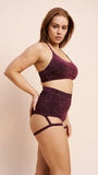 Lunalae Shorts Lure You High Waisted Garter Shorts - Coral Shimmer