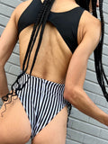Shark Polewear Bodysuits Lolita Bodysuit- Black & White Stripes