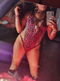Twisted Movement Bodysuit Barbie Girl Pink Leopard Bodysuit