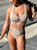 Twisted Movement Bodysuit Crystal Creme Bodysuit