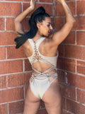 Twisted Movement Bodysuit Crystal Creme Bodysuit