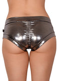Cleo the Hurricane Shorts Metallic Hot Pants- Chrome