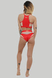Creatures of XIX Shorts Goddess High Waisted Bottoms - Red