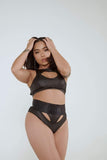 Creatures of XIX Tops I Slay Sports Bra- Black