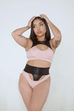 Creatures of XIX Tops I Slay Sports Bra- Pink/Black