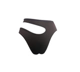 Hamade Activewear Shorts Asymmetric High Cut Bottom Dark Brown