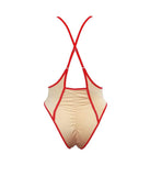 Hamade Activewear Shorts Nude High Waisted Slings Bottom with Red Binding