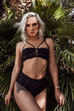 Hamade Activewear Tops Black Ring Front Strappy Bra
