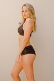 Luna Pole Wear Shorts Luminous Low Waisted Bottoms - Black