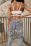 Recycled Sticky Grip Leggings in Black Leopard