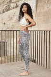 Recycled Sticky Grip Leggings in Black Leopard