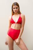 Lunalae Shorts High Waist Basic Shorts - Red