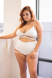 Lunalae Shorts Lure You High Waisted Garter Shorts - White