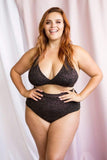 Lunalae Tops Luminous Top Black and Gold Glitter