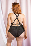 Lunalae Tops Luminous Top Black and Gold Glitter