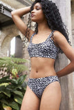 Lunalae Tops Recycled Ava Black Leopard Top