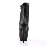 6" Heel, 1 3/4" PF Ankle/Mid-Calf Boots Blk Faux Leather/Blk Matte DEL1020/BPU/M