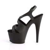 7" Heel, 2 3/4" PF 7" - 7 1/2" Heel Blk Faux Leather/Blk Matte ADO730/BPU/M