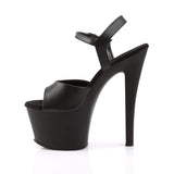 7" Heel, 2 3/4" PF 7" - 7 1/2" Heel Blk Faux Leather/Blk Matte SKY309/BPU/M