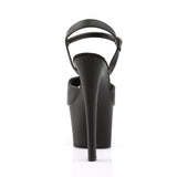 7" Heel, 2 3/4" PF 7" - 7 1/2" Heel Blk Faux Leather/Blk Matte SKY309/BPU/M