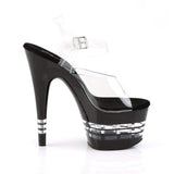 7" Heel, 2 3/4" PF 7" - 7 1/2" Heel Clr/Blk ADO708LN/C/B