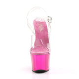 7" Heel, 2 3/4" PF 7" - 7 1/2" Heel Clr/H. Pink Chrome SKY308/C/HPCH