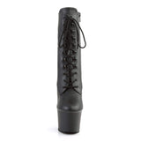 Pleaser Shoes 7" Heel, 2 3/4" PF Ankle/Mid-Calf Boots Blk Faux Leather/Blk Matte SKY1020/BPU/M