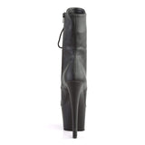 Pleaser Shoes 7" Heel, 2 3/4" PF Ankle/Mid-Calf Boots Blk Faux Leather/Blk Matte SKY1020/BPU/M