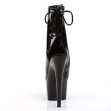 7" Heel, 2 3/4" PF Ankle/Mid-Calf Boots Blk Pat/Blk ADO1018/B/M