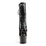 Pleaser Shoes 7" Heel, 2 3/4" PF Ankle/Mid-Calf Boots Blk Pat/Blk SKY1020/B/M