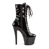 Pleaser Shoes 7" Heel, 2 3/4" PF Ankle/Mid-Calf Boots Blk Pat/Blk SKY1020/B/M