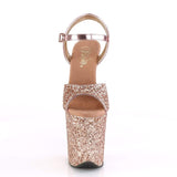 8" Heel, 4" PF 8" Heel Rose Gold Glitter/Rose Gold Glitter FLAM810LG/ROGLDG/M