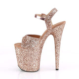 8" Heel, 4" PF 8" Heel Rose Gold Glitter/Rose Gold Glitter FLAM810LG/ROGLDG/M