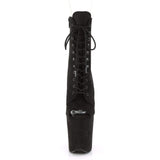 8" Heel, 4" PF Ankle/Mid-Calf Boots Blk Faux Suede/Blk Faux Suede FLAM1021FS/BFS/M
