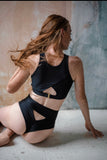 PoleActive Bettie Top- Black Crow Regenerated Nylon