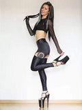 Sorte Leggings "Provocative Mind" Black Leggings