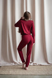 Sway Polewear Tops Christy Long Sleeve Crop Top Burgundy Wine