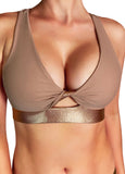 Cleo The Hurricane Crop Top Rose Gold Metallic Twist Sports Bra