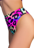 Cleo The Hurricane Hot Pants Neon Leopard High Rider Hot Pants