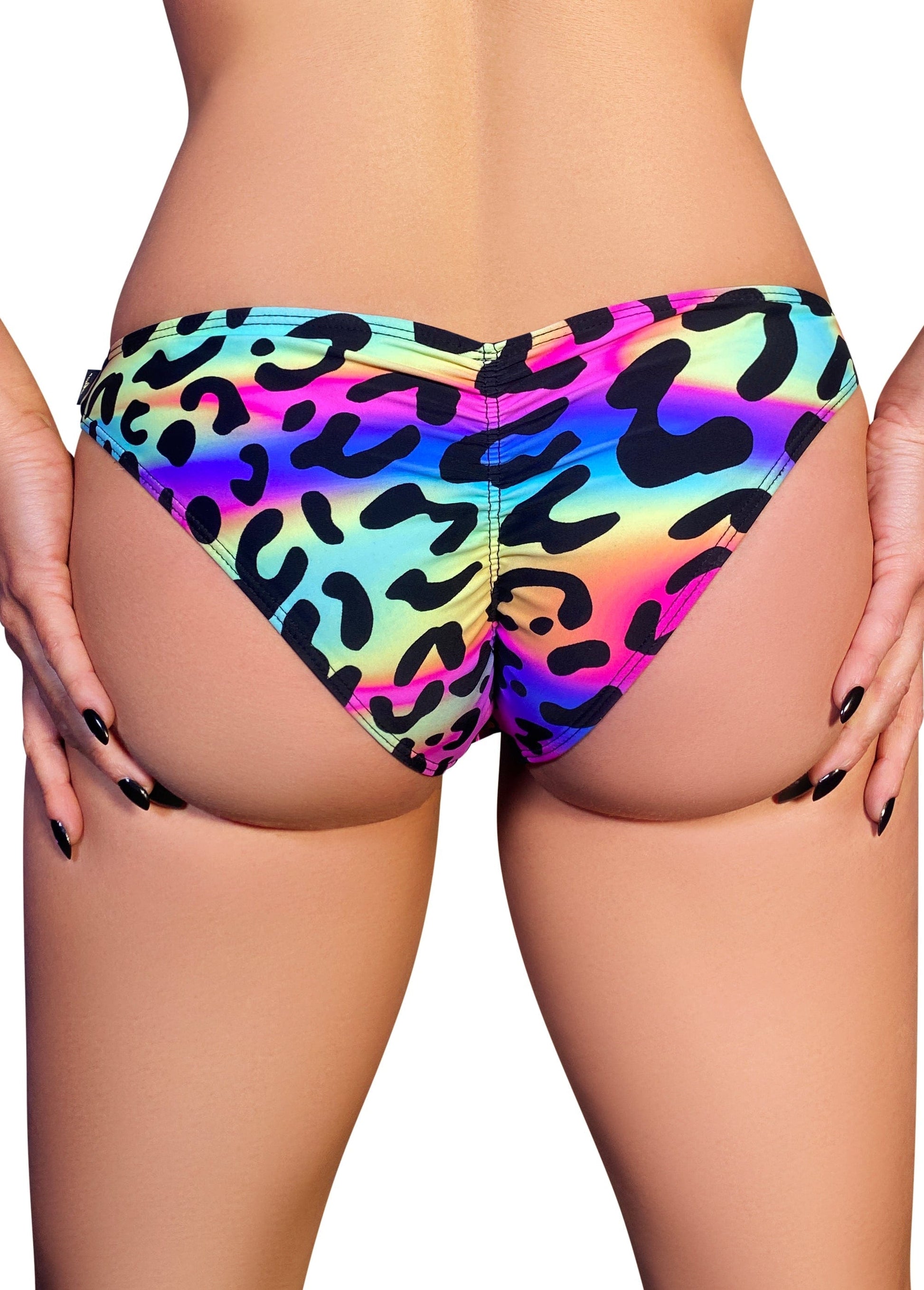 Cleo The Hurricane Hot Pants Neon Leopard / Zebra Scanty Pants
