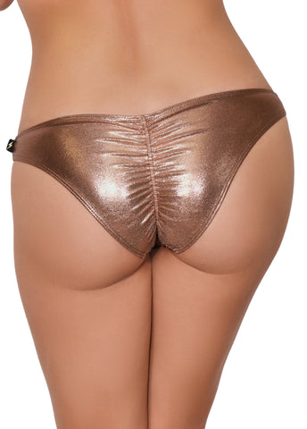 Cleo The Hurricane Hot Pants Rose Gold Metallic Scanty Pants