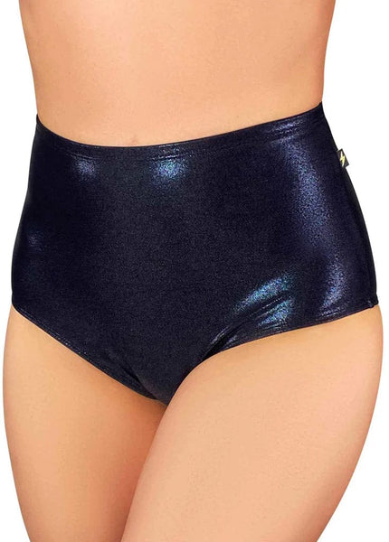 Cleo the Hurricane Shorts Metallic High Waisted Hot Pants- Black Metal