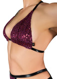 Cleo the Hurricane Tops Glitter Riot String Bikini Top- Wine *PoleActive EXCLUSIVE!*